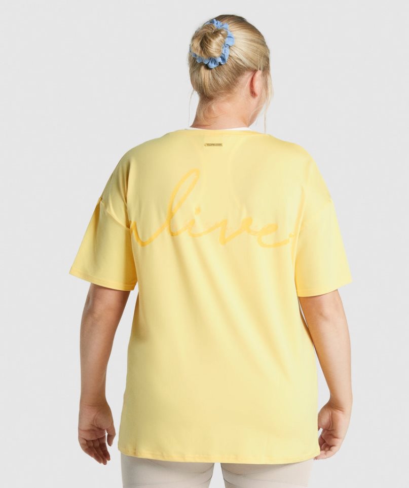 Women's Gymshark Whitney Oversized T-Shirts Yellow | NZ 4VJRZM